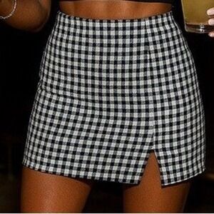 Wild Fable Black and White Checkered Mini Skirt
